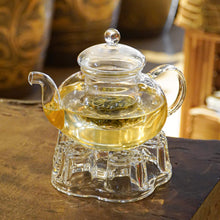 Load image into Gallery viewer, Glass Teapot Warmer Set with Infuser
