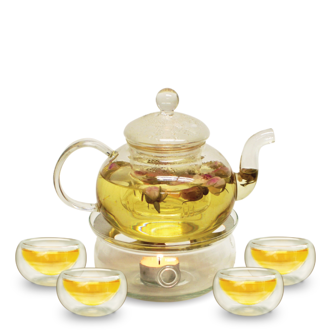 Glass Teaware with Cups Set - LEGEND OF TEA