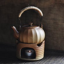 Load image into Gallery viewer, Pumpkin Shaped Teapot with Warmer Set | Pottery - LEGEND OF TEA

