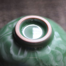 Muatkan imej ke dalam penonton Galeri, Celadon Relief Lotus Master Tea Cup | Bowl Shape - LEGEND OF TEA
