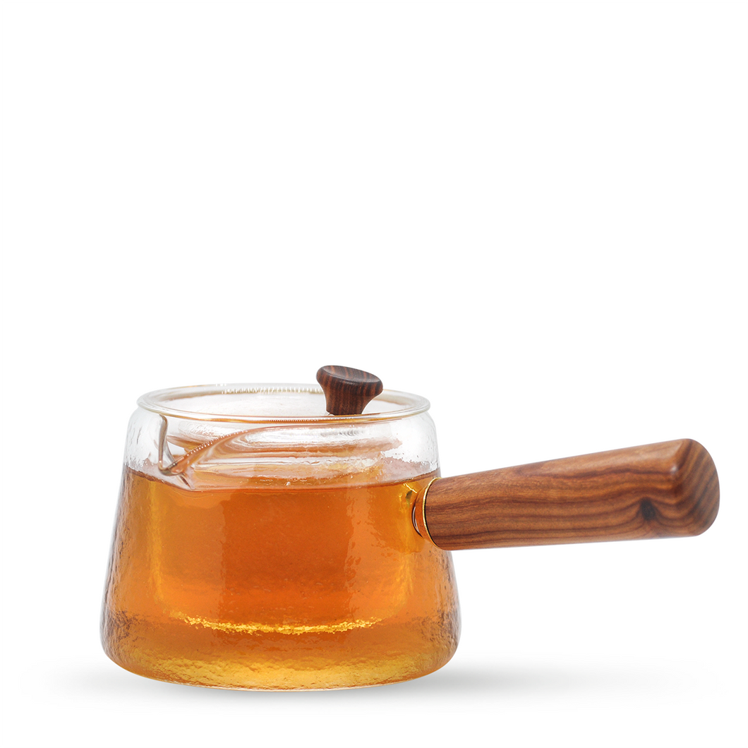 Wooden Handle Glass Tea Pot - LEGEND OF TEA