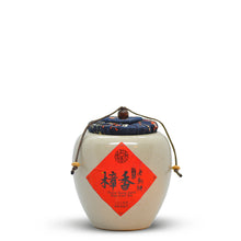 Load image into Gallery viewer, a close up of a porcelain tea caddy with aged puerh tea
