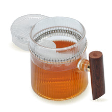Load image into Gallery viewer, Wooden Handle Glass Tea Mug - LEGEND OF TEA
