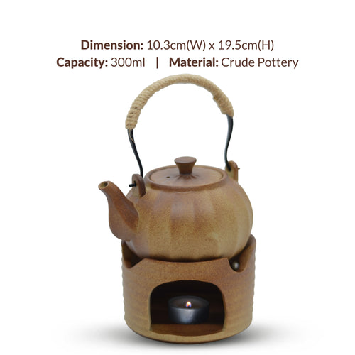 Pumpkin Shaped Teapot with Warmer Set | Pottery - LEGEND OF TEA